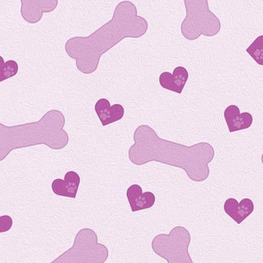 hearts and bones - pink - large 