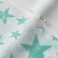 Grunge Distressed Stars Mint Green on White