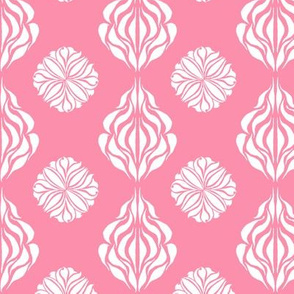 SINGAPORE FLORAL Soft Pink and White 