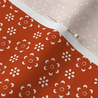 Court & Spark - Scandi Floral White on Orange Cutout