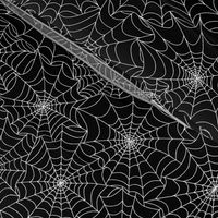 Spiderweb spooky white on black