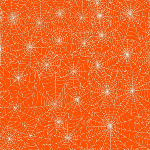 Spiderweb White on orange