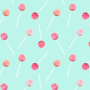 lollipop - pink on mint