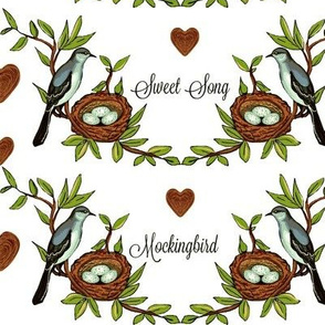 Sweet Song Mockingbird -on white 