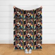 A Golden and Brown Retriever Patchwork Quilt by kedoki - 18 inch  Repeat