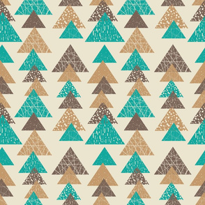 brown and turquoise triangles