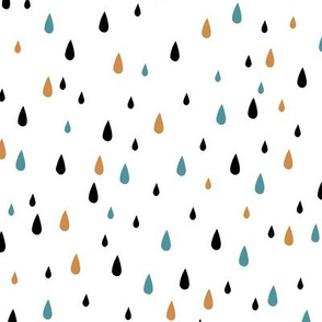 Rain Drops - Ochre Black Aqua