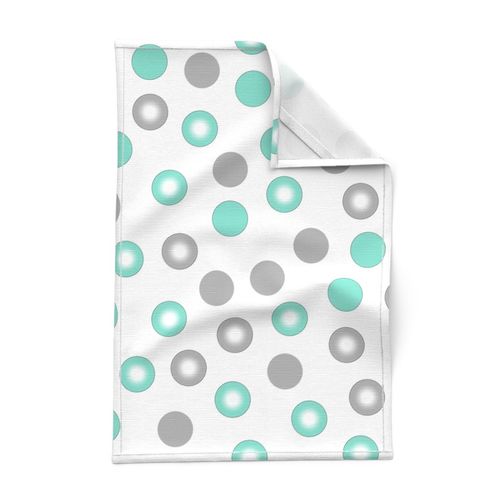 teal polka dots