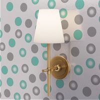 teal polka dots