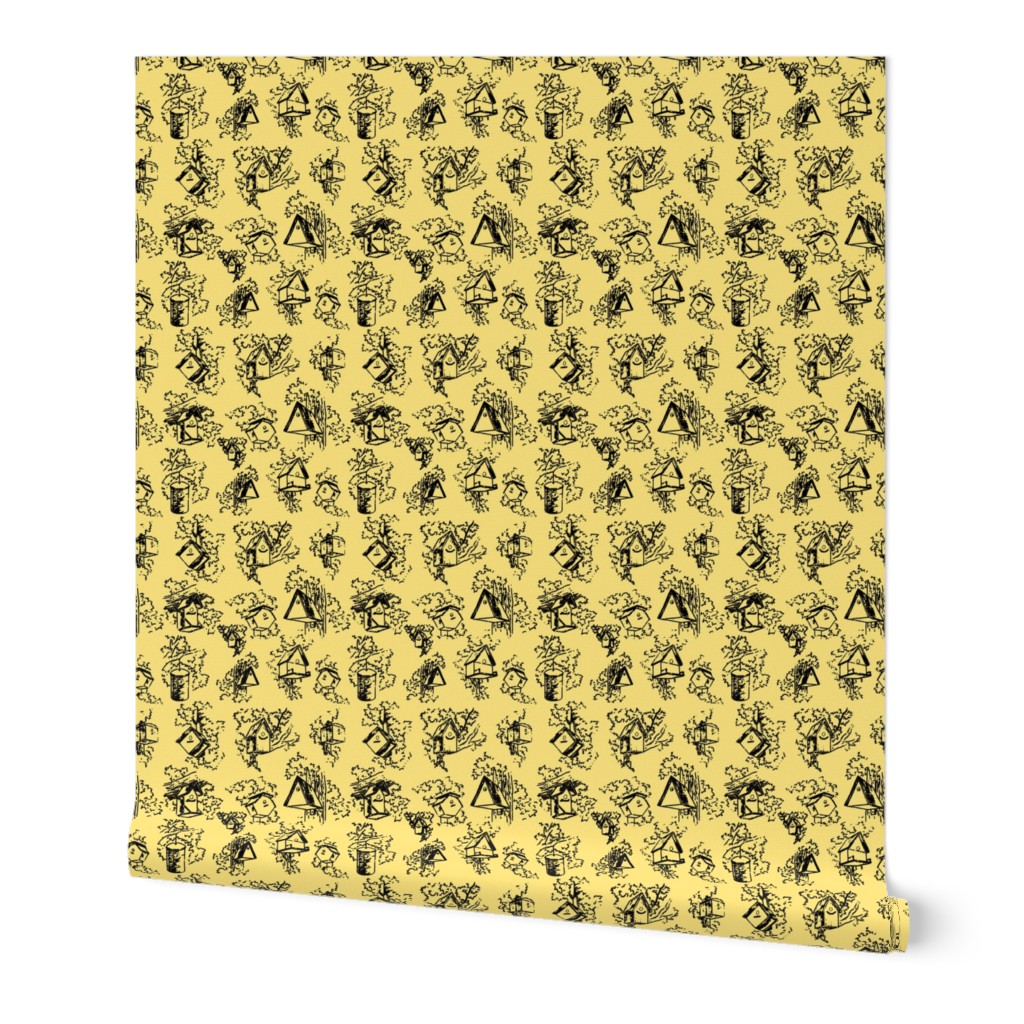 Birdhouse Toile- Yellow