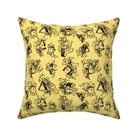 Birdhouse Toile- Yellow