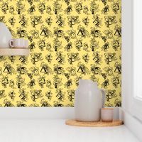 Birdhouse Toile- Yellow