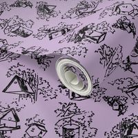 Birdhouse Toile- Lavender