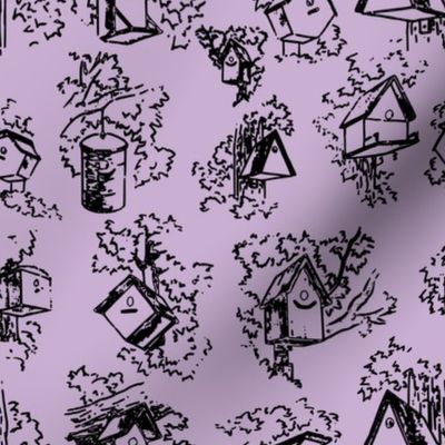 Birdhouse Toile- Lavender