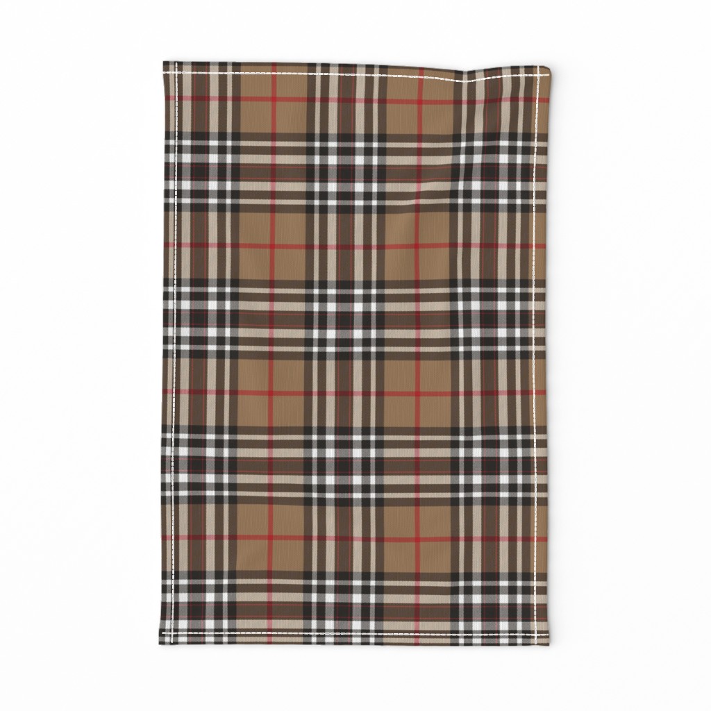 Southdown tartan - 6" tan/black/white