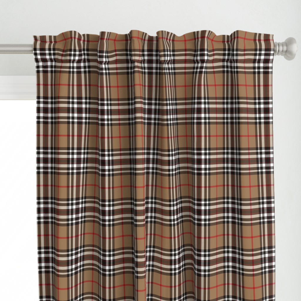 Southdown tartan - 6" tan/black/white