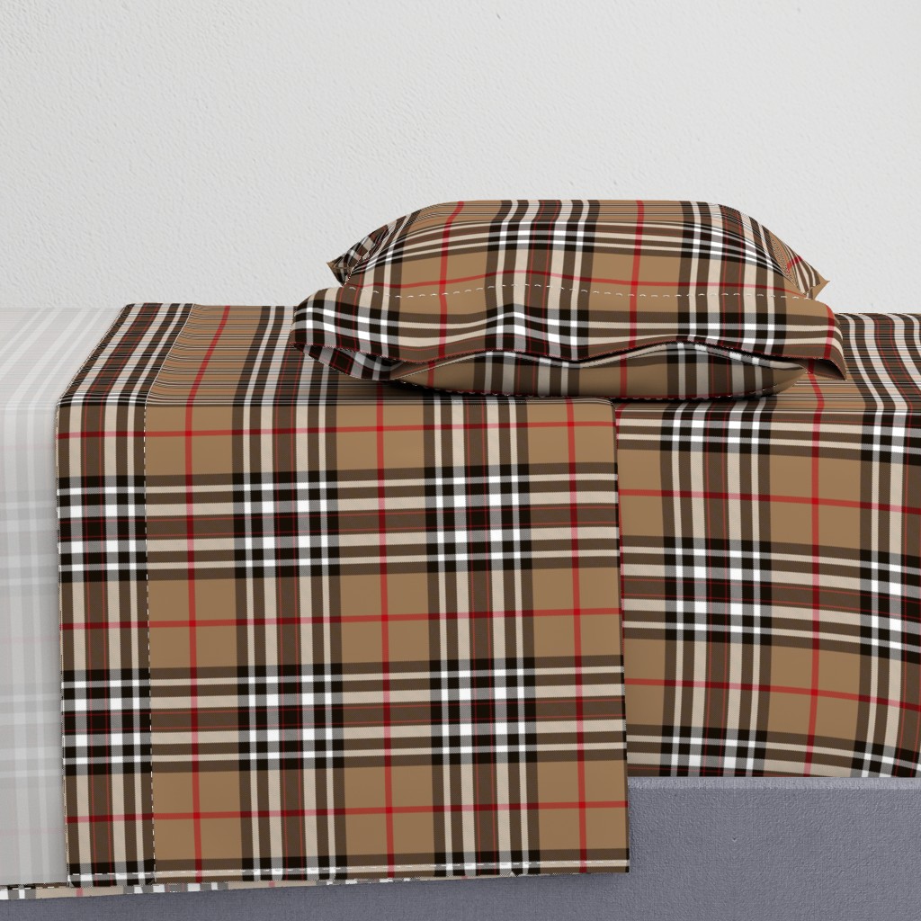 Southdown tartan - 6" tan/black/white