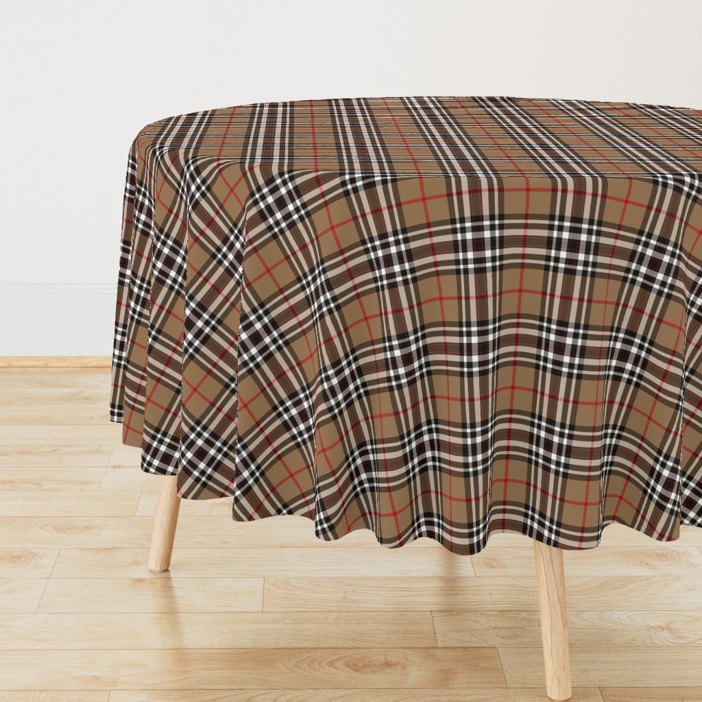 Southdown tartan - 6" tan/black/white