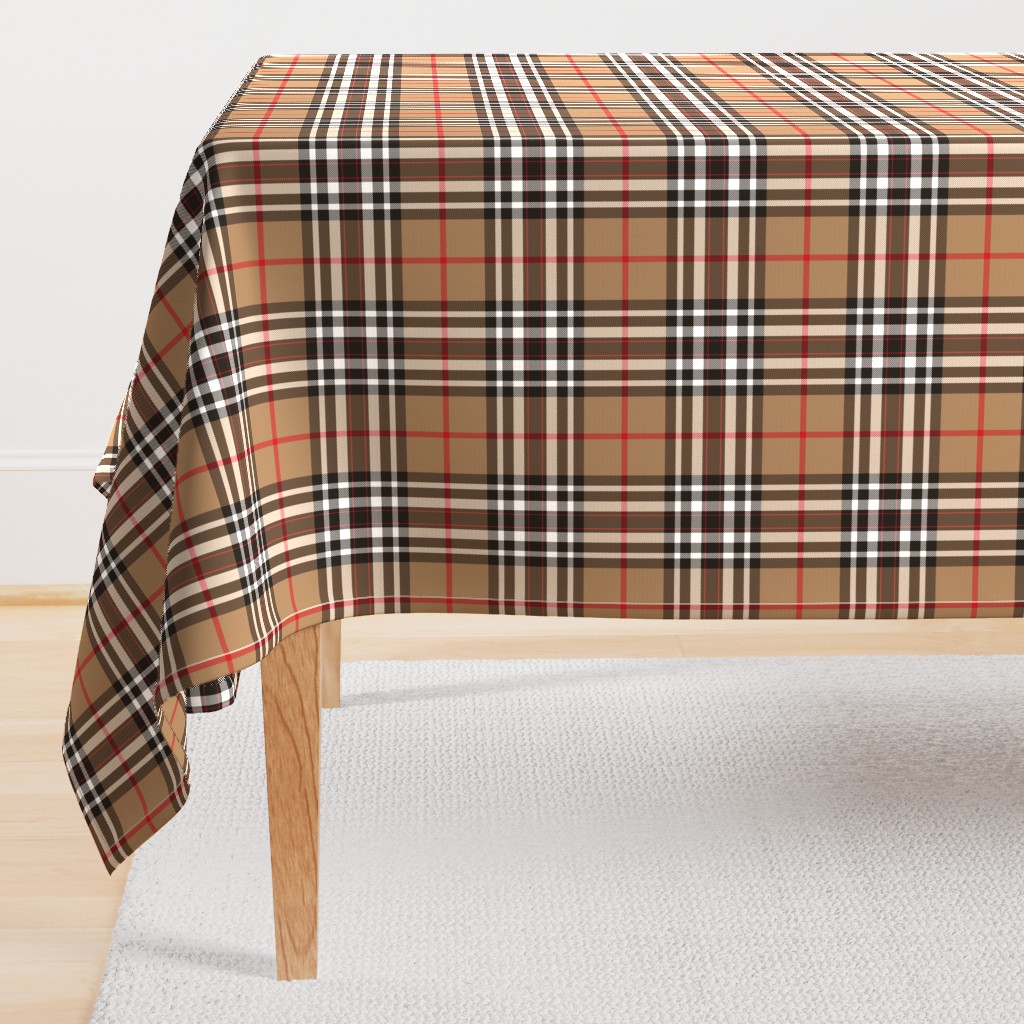 Southdown tartan - 6" tan/black/white