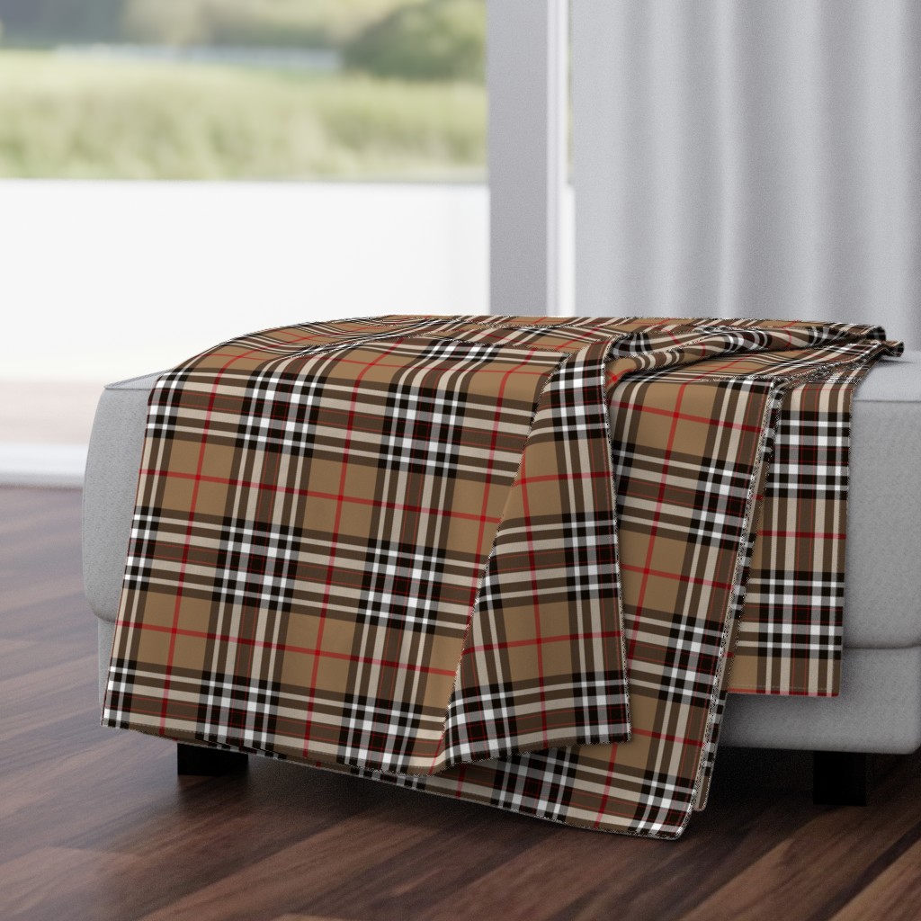 Southdown tartan - 6" tan/black/white