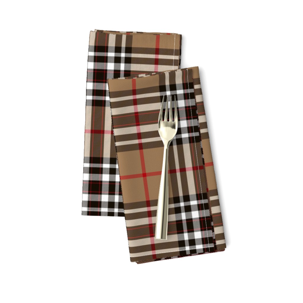 Southdown tartan - 6" tan/black/white