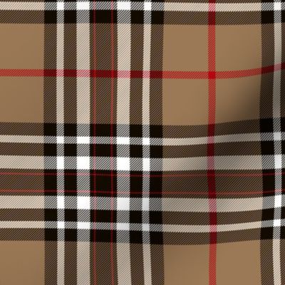 Southdown tartan - 6" tan/black/white