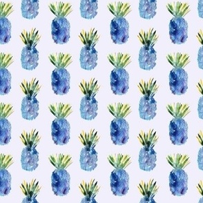 Watercolor blue pineapples vertical