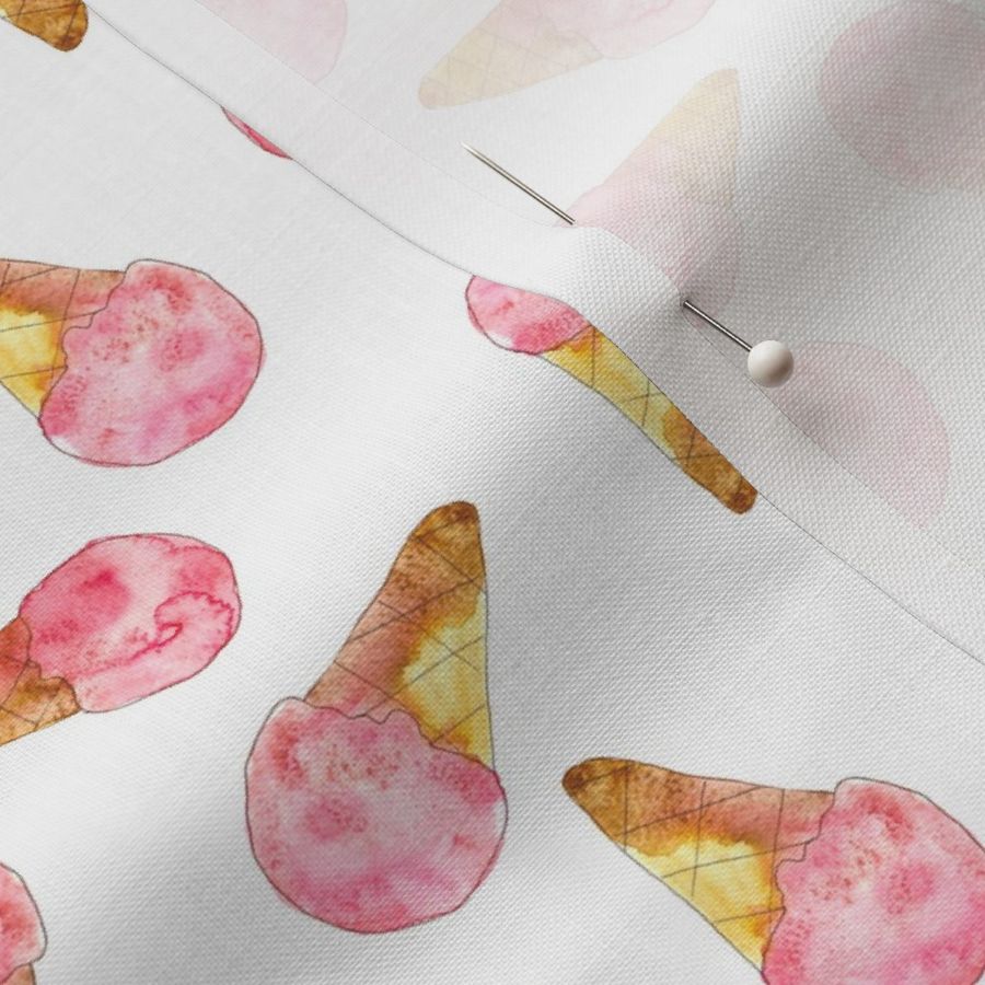 Watercolor pink baby ice creams