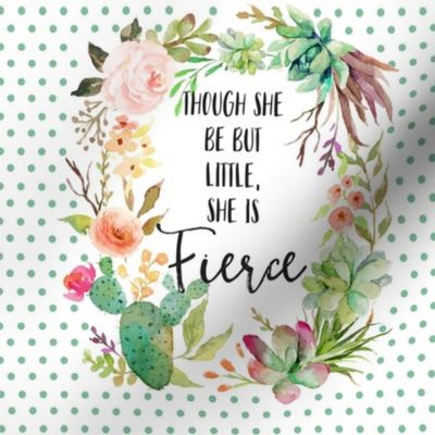 8.5" x 8.5" She is Fierce Quote Print