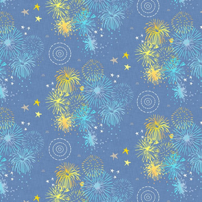 Fireworks (blue linen)