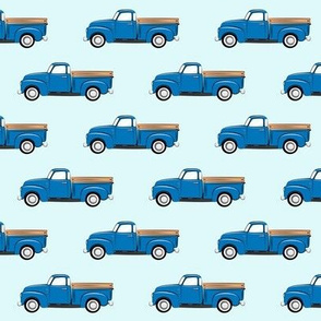 vintage truck - blue on blue
