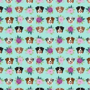 australian shepherd dogs small print xsmall version dogs and florals