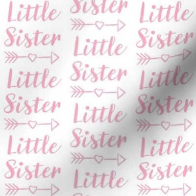 little-sister-with-heart-arrow pink-primitive script