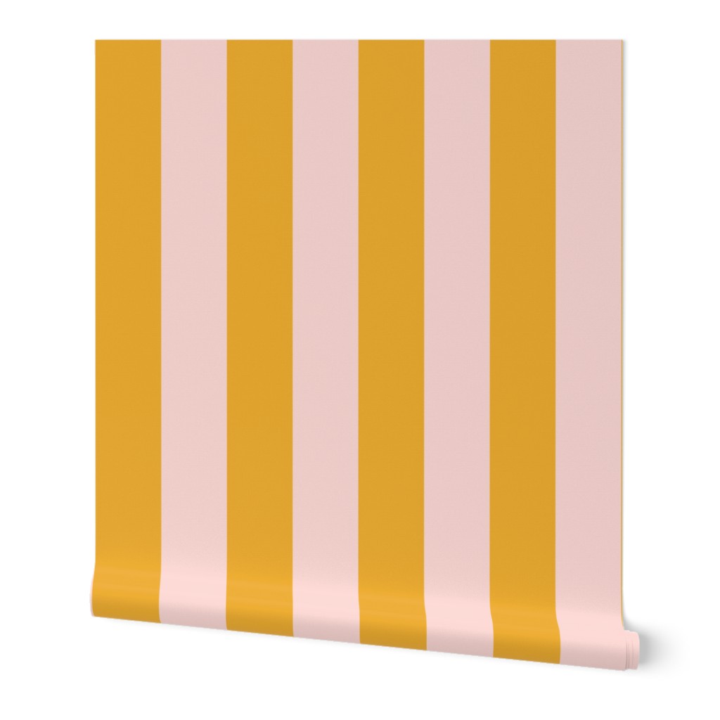 3" Bold Pink & Mustard Stripe