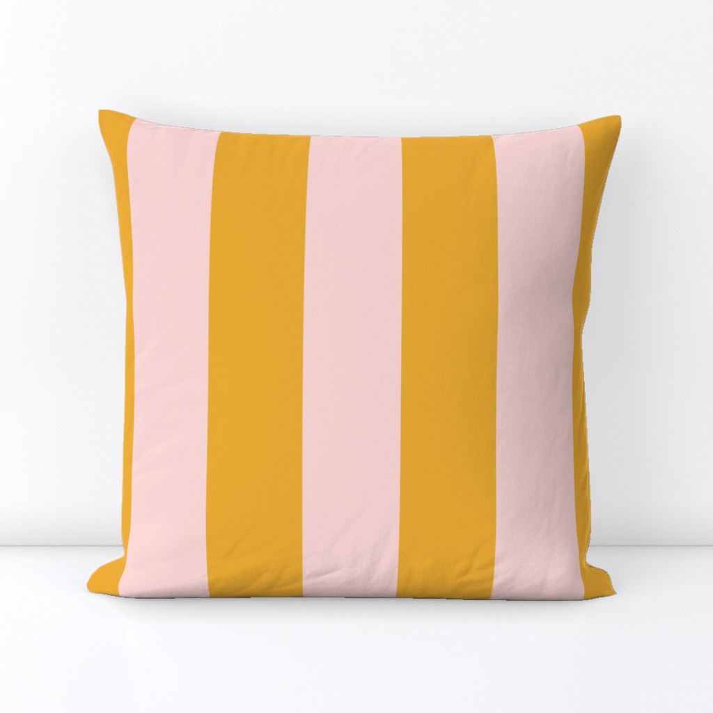 3" Bold Pink & Mustard Stripe