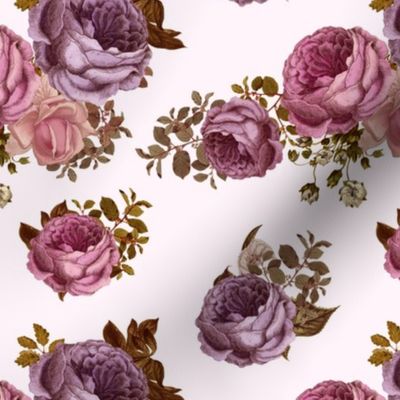 7" Vintage Purple & Pink Roses