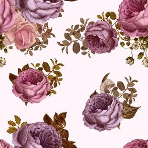 7" Vintage Purple & Pink Roses