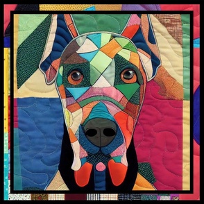 Great Dane Patchwork Quilt by kedoki - 18 inch  Repeat