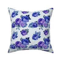 7' Purple Vintage Washed Florals / Blue