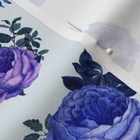 7' Purple Vintage Washed Florals / Blue