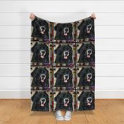 Newfoundland Dog Patchwork Quilt by kedoki - 18 inch  Repeat