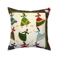 12 Days of Christmas - Nine Ladies Dancing - 18 inch square repeat by kedoki