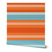 Hawaiian Blue Orange Stripe Colors