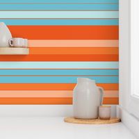 Hawaiian Blue Orange Stripe Colors