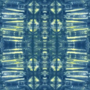 Indigo Itajime Shibori with Yellow