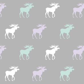 Big Moose - Lavender, mint, white and grey
