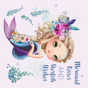 42"x36" Lilac Mermaid / Lilac Background