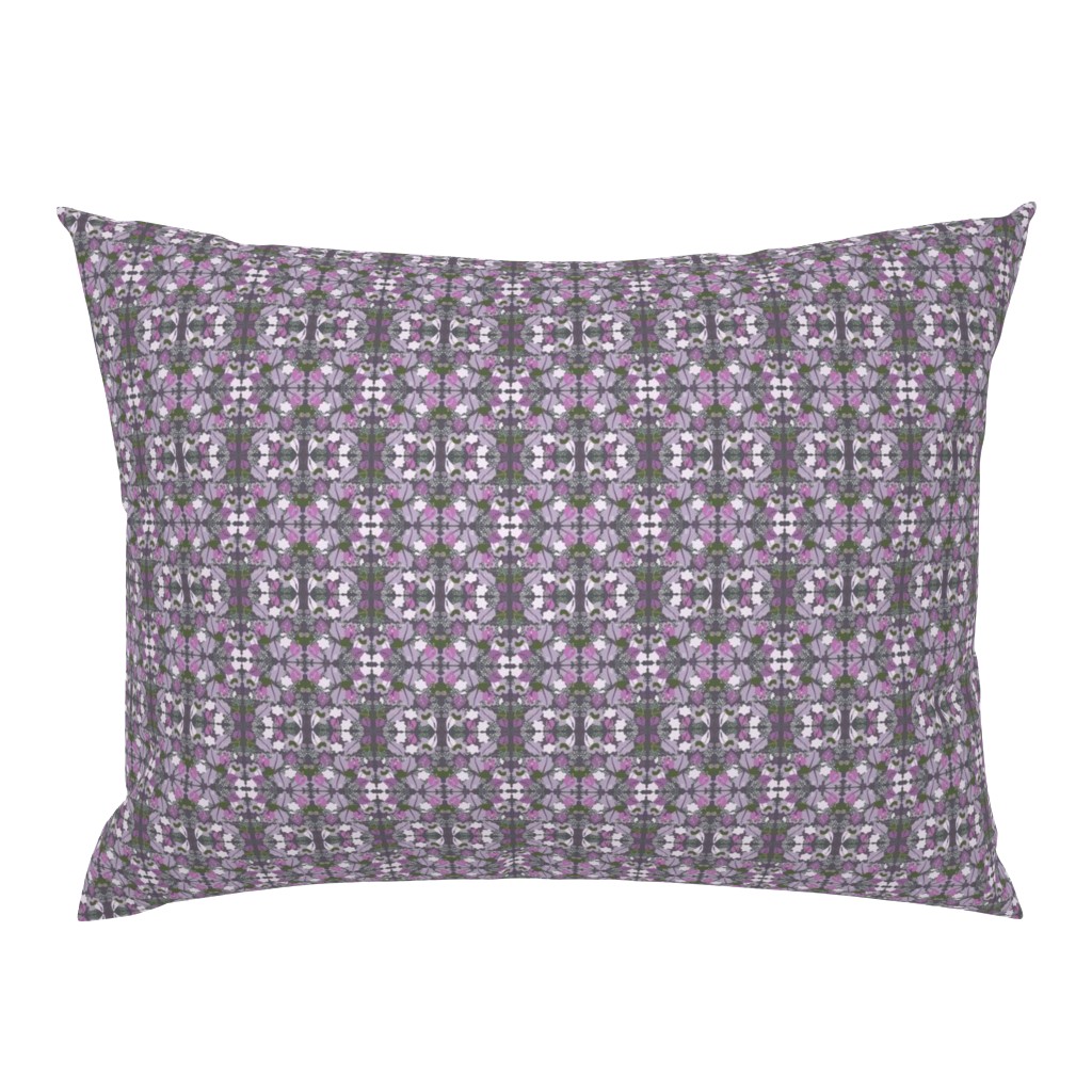 Abstract Leaves Dots Lavender Purple Gray White