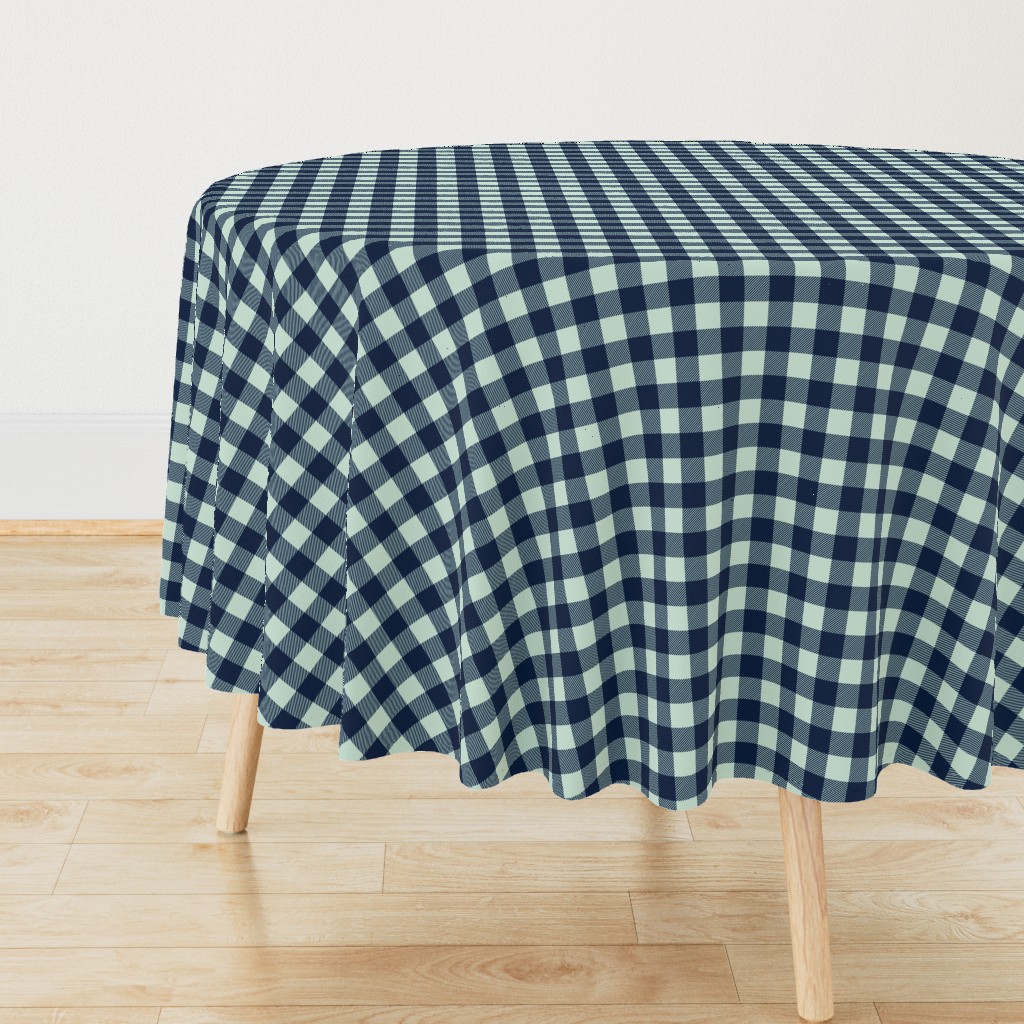 buffalo plaid 1" - navy and mint