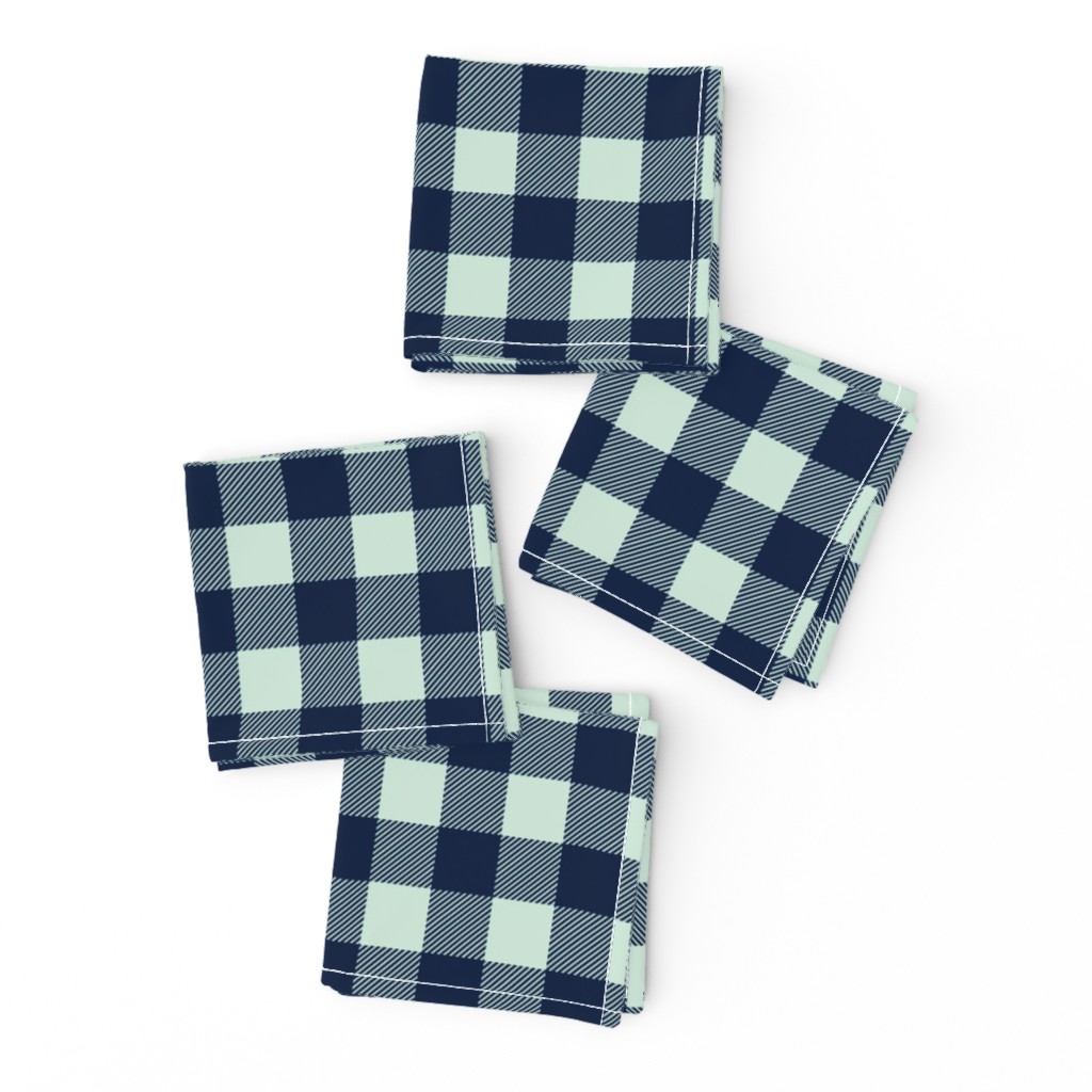 buffalo plaid 1" - navy and mint